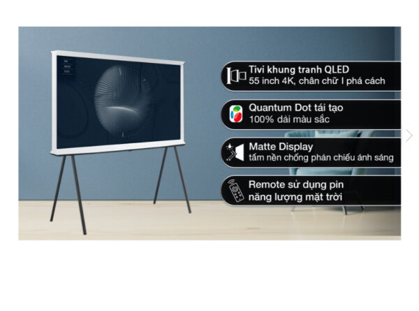Smart Tivi Kiểu Chữ I Có Chân The Serif QLED Samsung 4K 55 inch QA55LS01BA