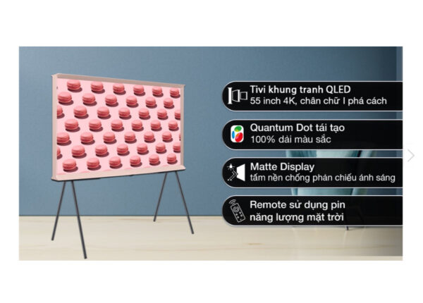 Smart Tivi Kiểu Chữ I Có Chân The Serif QLED Samsung 4K 55 inch QA55LS01BP