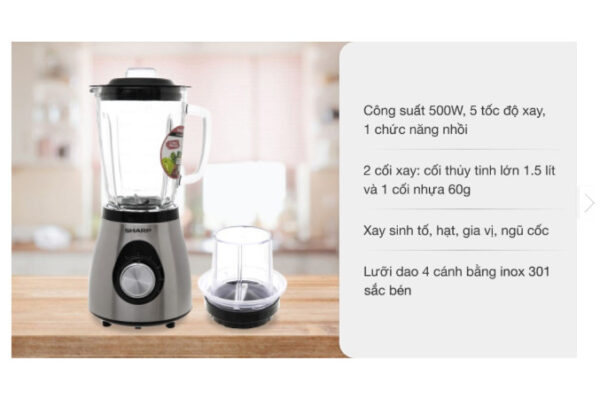 Máy xay sinh tố Sharp EM-S155GV-ST