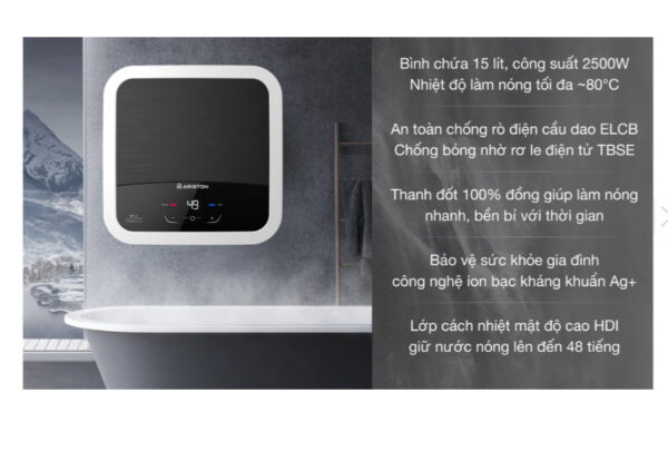 Máy nước nóng gián tiếp Ariston 15 lít AN2 15 LUX-D AG+