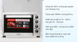 Lò nướng Sharp EO-A384RCSV-ST 38 lít