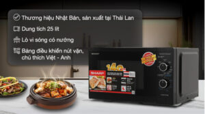 Lò vi sóng có nướng Sharp R-G251TV-BK 25 lít