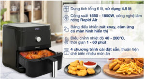 Nồi chiên không dầu Sharp KF-AF60EV-BK 6 lít