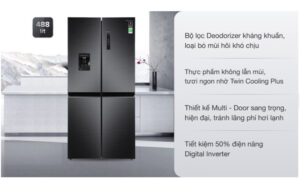 Tủ lạnh Samsung Inverter 488 lít Multi Door RF48A4010B4/SV
