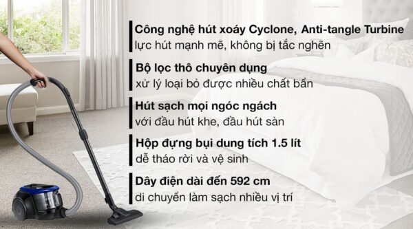 Máy hút bụi dạng hộp Samsung VC18M2120SB/SV