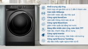 Máy sấy bơm nhiệt Electrolux UltimateCare 9 kg EDH902R9SC