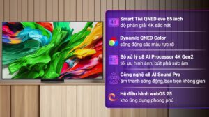 Smart Tivi QNED evo LG AI 4K 65 inch 65QNED86ASA