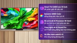 Smart Tivi QNED evo LG AI 4K 55 inch 55QNED86ASA