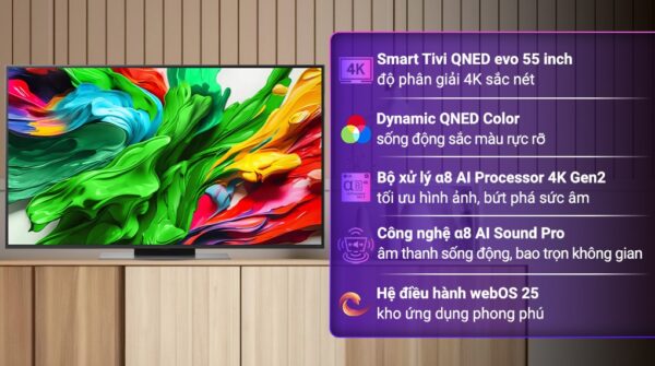 Smart Tivi QNED evo LG AI 4K 55 inch 55QNED86ASA