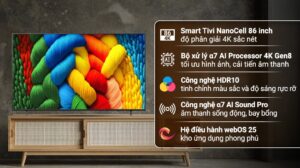 Smart Tivi NanoCell LG AI 4K 86 inch 86NANO80ASA