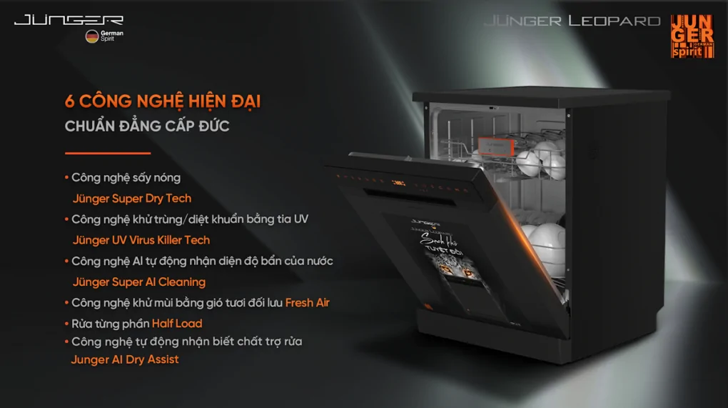 Máy Rửa Bát Junger Leopard DWJ-183-VG - Xuất Xứ Thái Lan - Ảnh 2