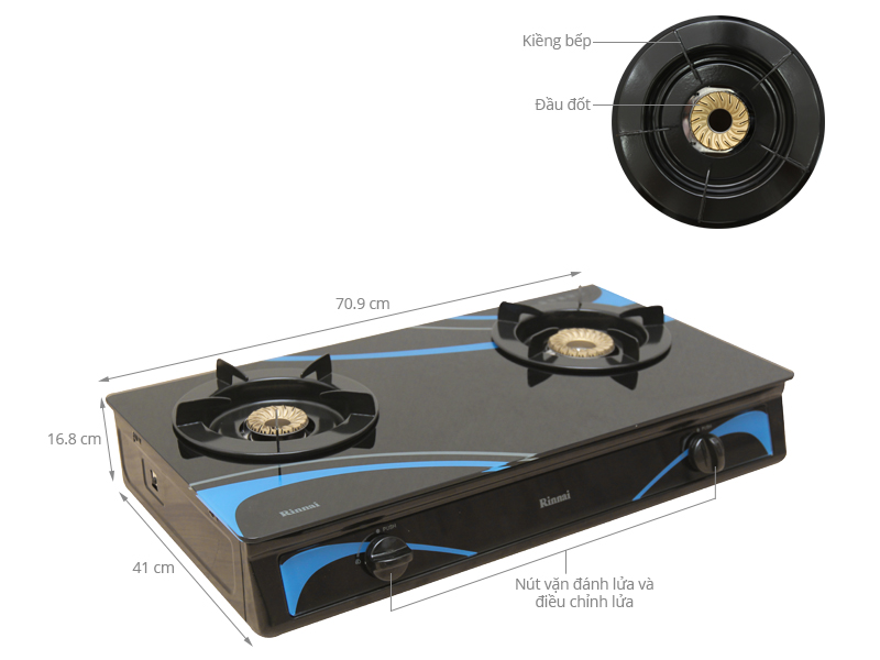 Bếp gas đôi Rinnai RV-615SLIM-SCH(VP) - Ảnh 2