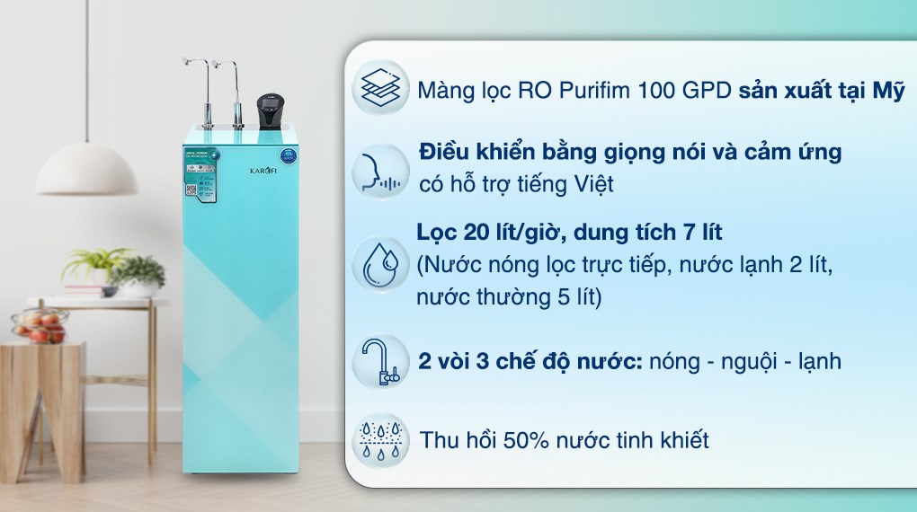 Máy lọc nước RO nóng nguội lạnh Hydrogen Karofi KAD-N91 10 lõi