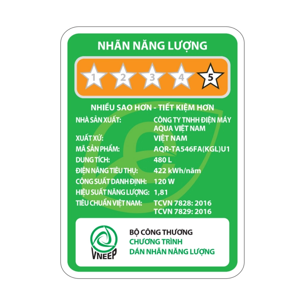 Tủ lạnh Aqua Inverter 480 lít AQR-TA546FA(KGL)U1 - Ảnh 5