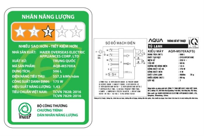 Tủ lạnh AQUA Inverter 502 lít Multi Door AQR-M570XA(FS) - Ảnh 7