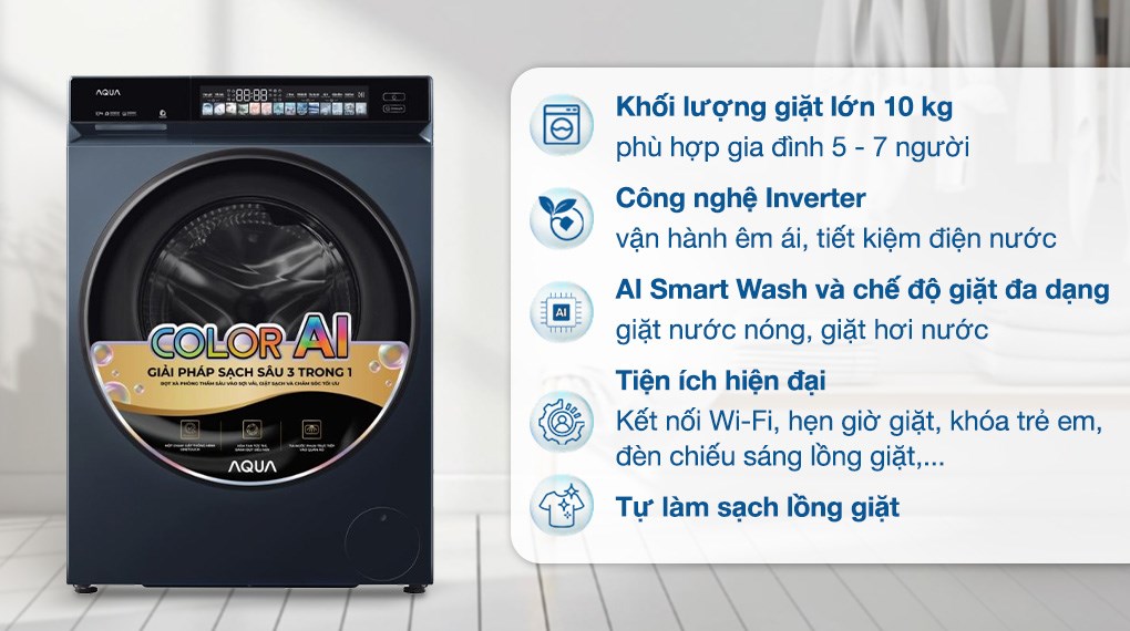 Máy giặt Aqua Inverter 10 kg AW10-B4377U1L(GN)