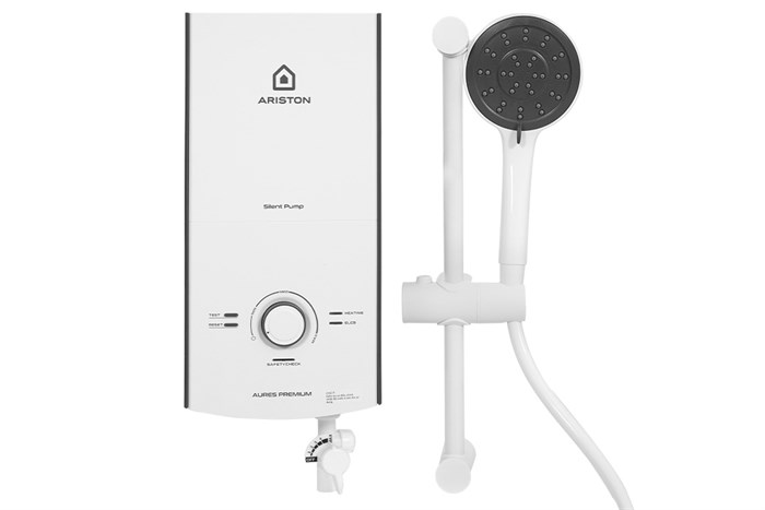 Máy nước nóng trực tiếp Ariston 4500W AURES PREMIUM 4.5P IVORY (có bơm)