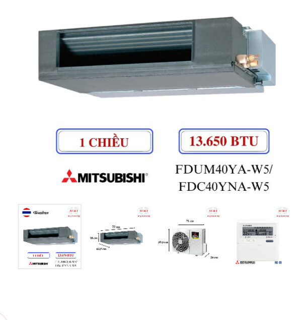 Điều hòa nối ống gió Mitsubishi Heavy FDUM40YA-W5/FDC40YNA-W5 13.650BTU