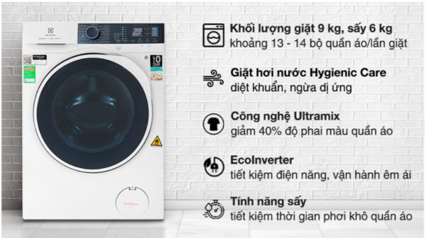 Máy giặt sấy Electrolux EWW9024P5WB 9/6kg