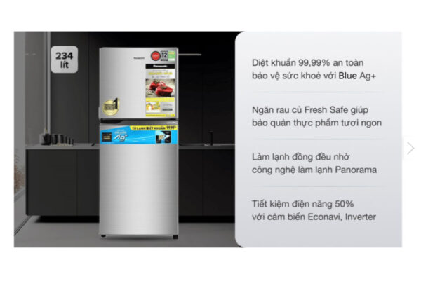Tủ lạnh Panasonic Inverter 234 lít NR-TV261APSV