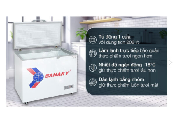 Tủ đông SANAKY 208 Lít TD.VH255HY2