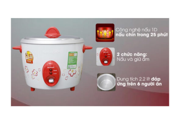 Nồi cơm nắp rời Sharp 2.2 lít KSH-D22V