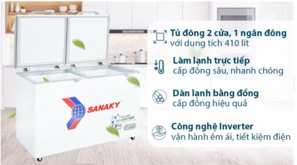 Tủ đông Sanaky Inverter 410 lít VH-5699HY3