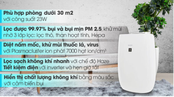 Máy lọc không khí Sharp FP-J40E-W 23W