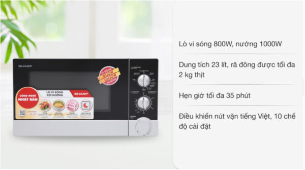 Lò vi sóng có nướng Sharp R-G302VN-S 23 lít
