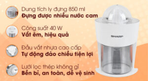 Máy vắt cam Sharp 40W EJ-J408-WH