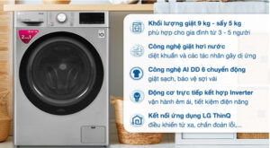 Máy giặt sấy LG AI DD Inverter giặt 9 kg - sấy 5 kg FV1409G4V