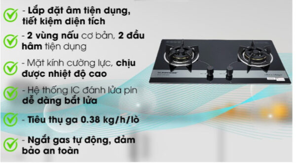 Bếp ga âm Sunhouse SHB8836