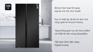 Tủ lạnh Samsung Inverter 655 lít Side By Side RS62R5001B4/SV