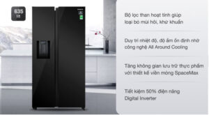 Tủ lạnh Samsung Inverter 635 lít Side By Side RS64R53012C/SV