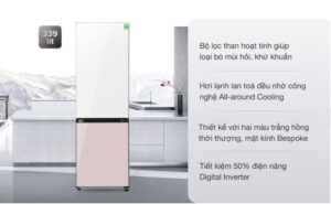 Tủ lạnh Samsung Inverter 339 lít Bespoke RB33T307055/SV