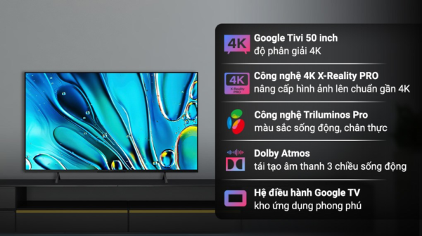 Google Tivi Sony 4K 50 inch 50S30