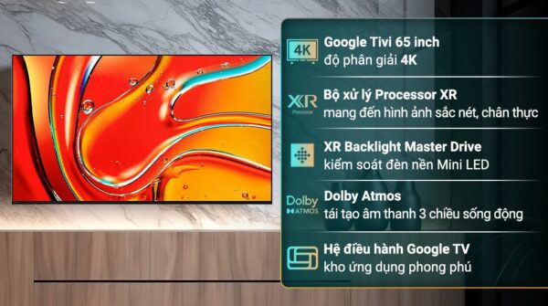 Google Tivi Mini LED Sony 4K 65 inch 65XR70