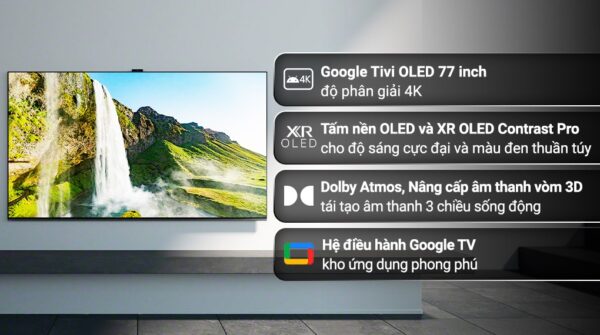 Google Tivi OLED Sony 4K 77 inch XR-77A80K