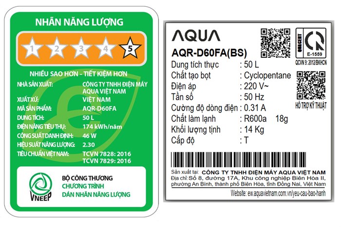 Tủ lạnh Aqua 50 lít AQR-D60FA(BS) - Ảnh 2