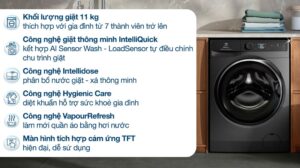 Máy giặt Electrolux UltimateCare 900 Inverter 11 kg EWF1142R9SC