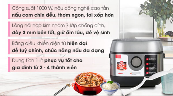 Nồi cơm cao tần Toshiba 1 lít RC-10IP1PV