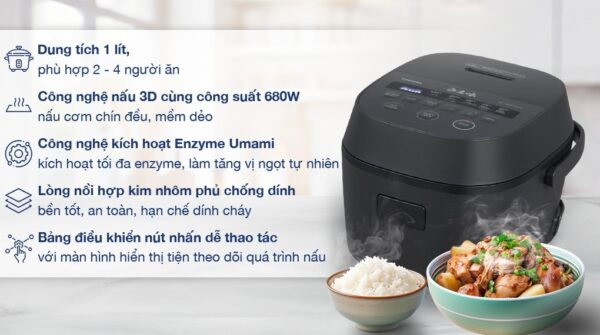 Nồi cơm điện tử Toshiba 1 lít RC-10DR5UVN(H)