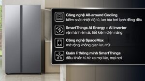 Tủ lạnh Samsung Inverter 655 lít Side By Side RS70F65Q3TSV