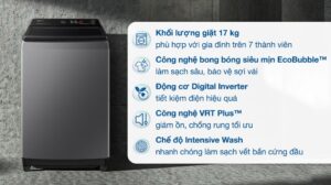 Máy giặt Samsung Ecobubble Inverter 17 kg WA17CG6442BDSV