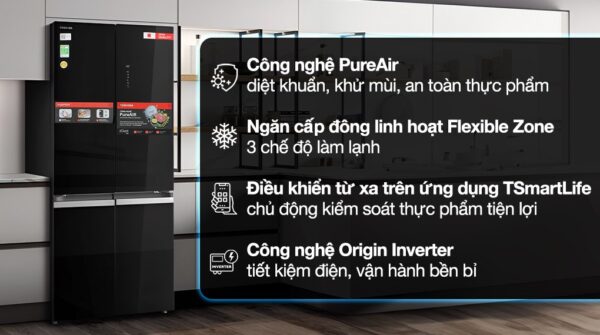 Tủ lạnh Toshiba Inverter 515 lít Multi Door GR-RF677WI-PGV(22)-XK