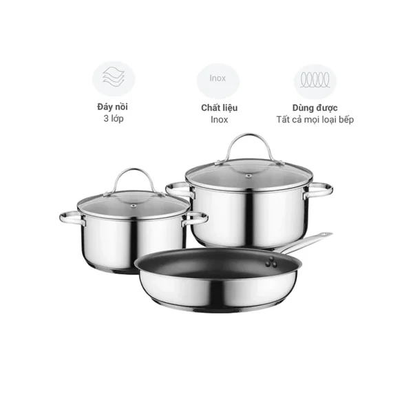 Bộ nồi inox Bosch HEZ9SE030 3 món