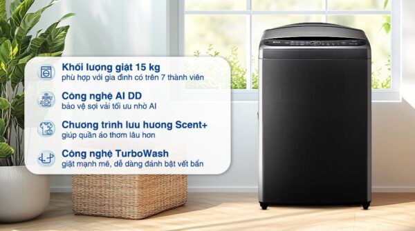 Máy giặt LG AI DD Inverter 15 kg TV2515DV5J