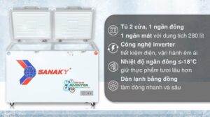 Tủ đông Sanaky Inverter 280 lít TD.VH4099W4K