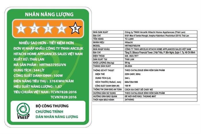 Tủ lạnh Hitachi Inverter 344 lít HRTN6379SUVN - Ảnh 4