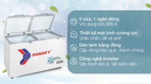 Tủ đông Sanaky Inverter 305 lít TD.VH4099A4K